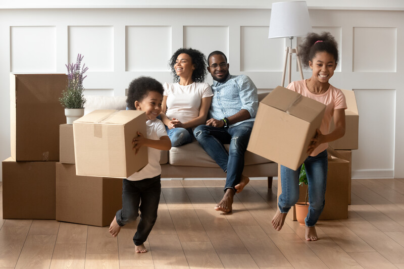 family looking forward to moving house